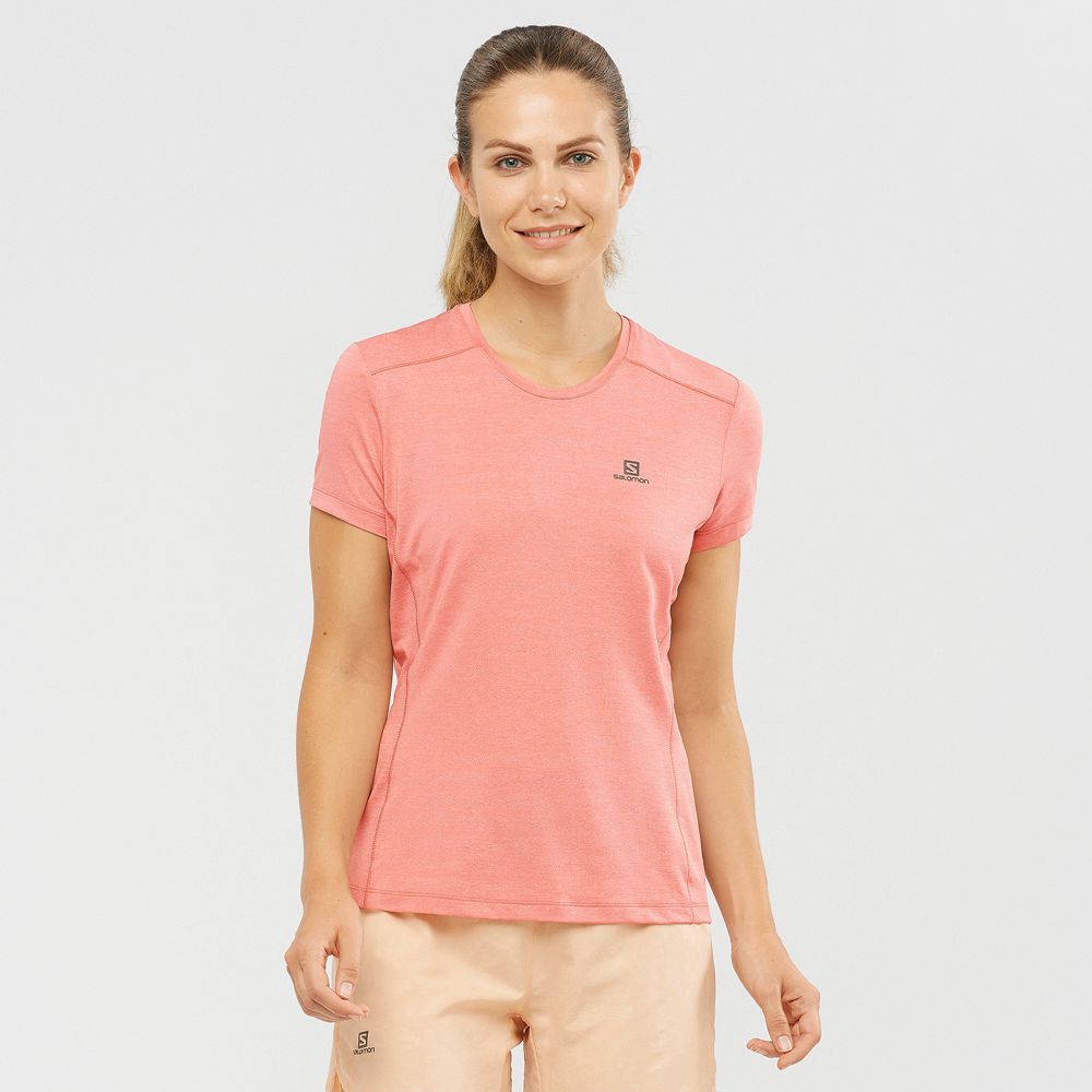 Camisetas Salomon Mujer Coral - Salomon Argentina XA W,302761-IXB